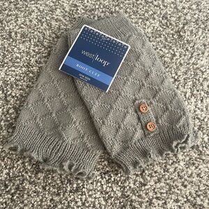 West Loop Gray Boot Cuffs with Buttons NWT One Size